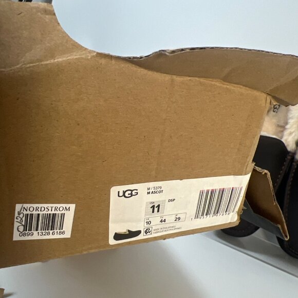 Ugg Ascot Dark Spice Slippers Men Leather Shearling Winter Shoes Size US11 - Picture 9 of 9